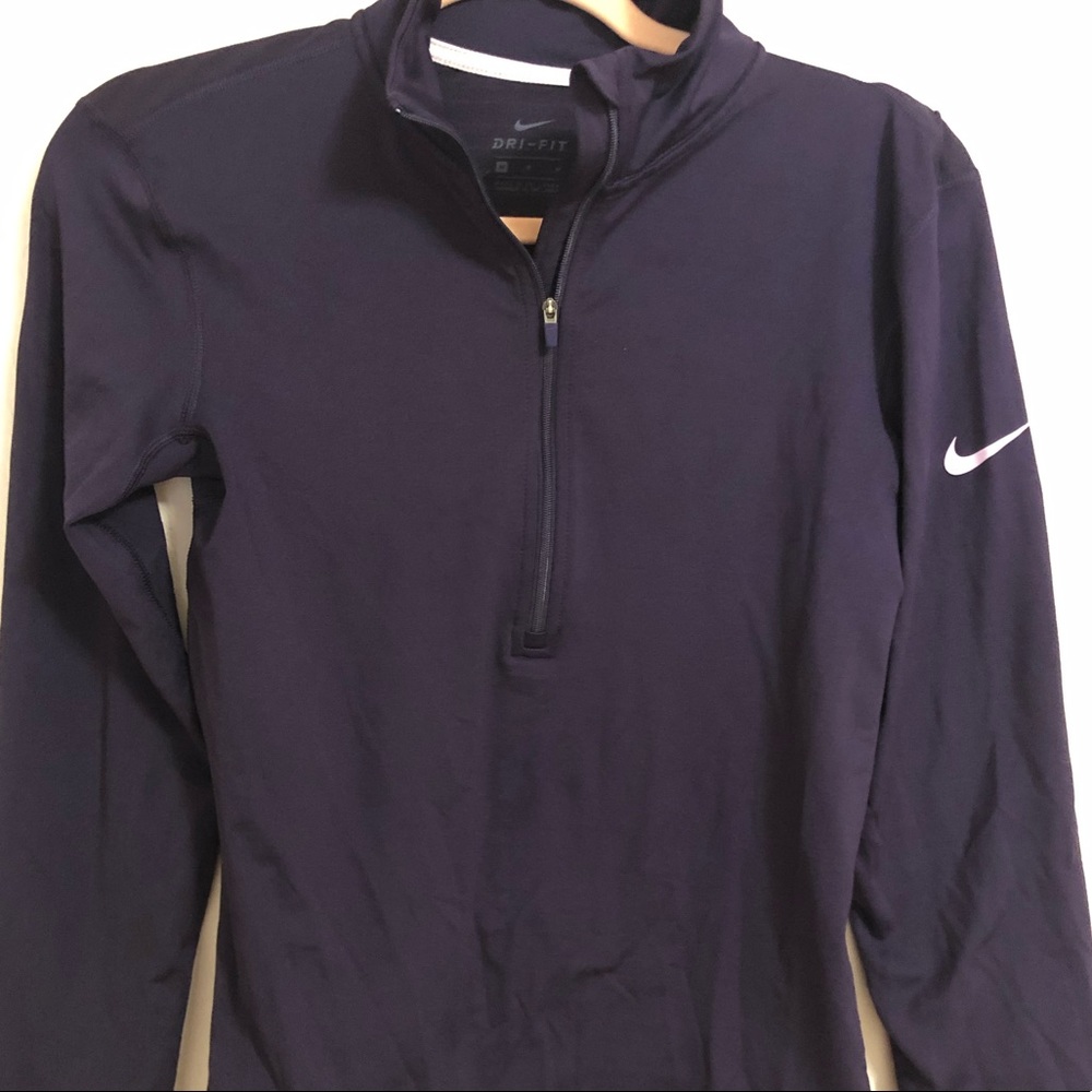 deep purple nike half zip- dry fit